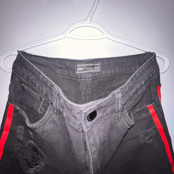 American Bazi - Black jeans with red lines on the side - Size Small - Picture 5 of 7